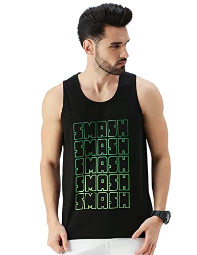 Image of Veirdo Marvel Original Marvel Hulk Smash Printed Sleeveless T-Shirt for Men Black