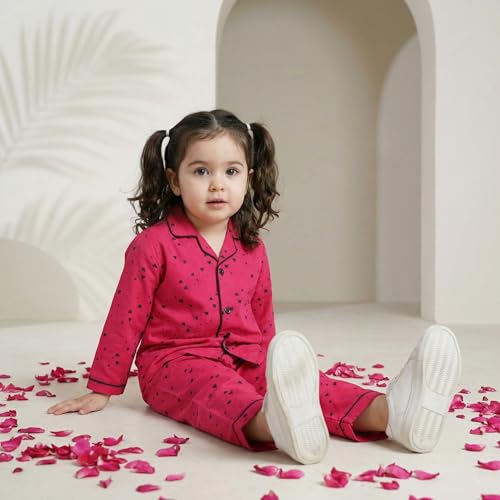 Image of CLAP Kids Cotton Printed Full Sleeves Night Suit