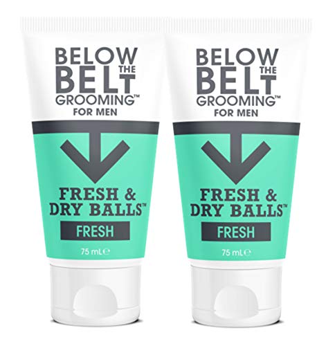 Below The Belt Grooming Fresh & Dry Balls - Intimate Deodorant For Men - Protects against Sweat, Odour and Chafing - Fresh Scent 2 x 75ml Cover
