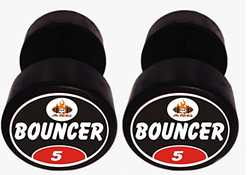 Image of ASG Bouncer Dumbbell 5kg Set / Rubber coated dumbells Pair / For Home Gym Exercise And Commercial Use / Full Body Workout And Strength Training Dumble For Men And Women / 10kg Weight.
