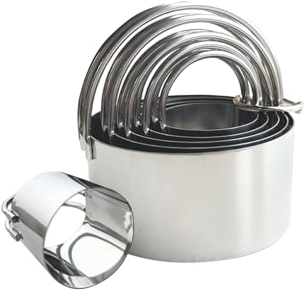 Biscuit Cutter Set, Stainless Steel Circle Pancake Mold Ring, Round Cookies Baking Set with Handle-smooth, Professional Baking Tools for Pastry, Dough Cutting