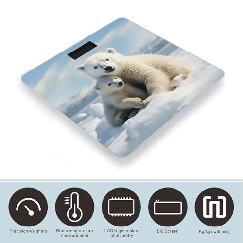 Báscula Digital de Baño con Plataforma Amplia y Display LCD miniatura 3