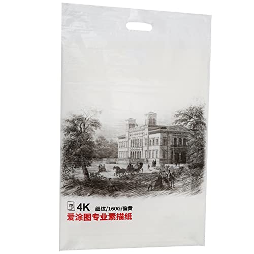 Papel para bocetos 4K Akozon de 20 hojas para dibujo con lápiz y carbón 6