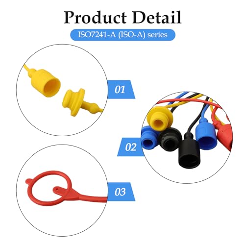 Image of 8Pcs Hydraulic Quick Coupler Set, 3 /8 NPT Hydraulic Dust Cap & Plug Set Quick Connector with Dust Male Cap Female Cover For Skid Steer Loader Tractor
