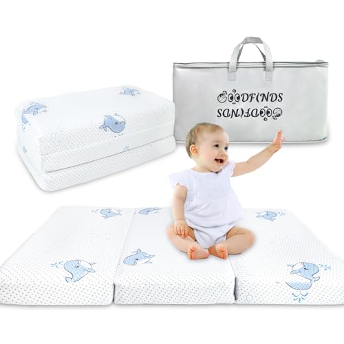 Image of Pack and Play Mattress, 38 inchx26 inch Breathable High Density Soft & Firm Memory Foam Pack N Play Mattresses Pad, Foldable Mattress for Pack N Play with Carrying Bag & Washable Cover