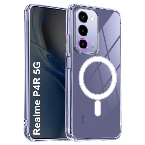 Image of Zapcase Back Case Cover for Realme P4R 5G | Compatible for Realme P4R 5G Back Cover | Compatible with MagSafe | Scratch-Resistant Back Cover | Clear
