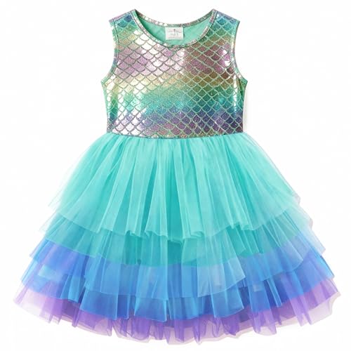 VIKITA Mädchen Kleider Meerjungfrau Prinzessin Tüll Party Hochzeit Kleid SH2338 4T