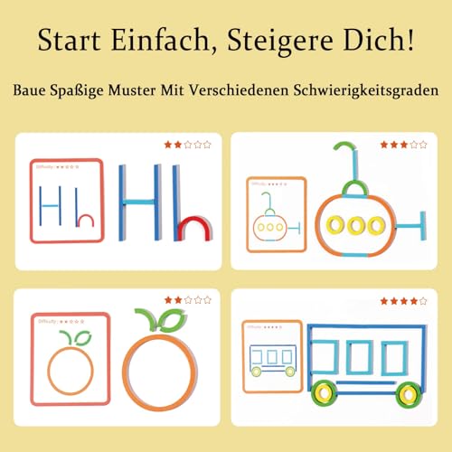 Dr. MUYA® Montessori Spielzeug 3 4 5 6 Jahre, Holzspielzeug ab 3 Jahre, Tangram Kinder, Lernspiele ab 4 Jahre, Feinmotorik ab 3 Jahre, Lernspielzeug, Geschenk 3-6 Jahre Kinder Junge Mädchen
