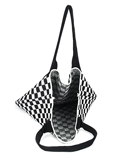 Image of Crochet Tote Bag for Women Large Capacity Shoulder Bag Handbags Knitting Hobo Bag Aesthetic Handmade Weaving