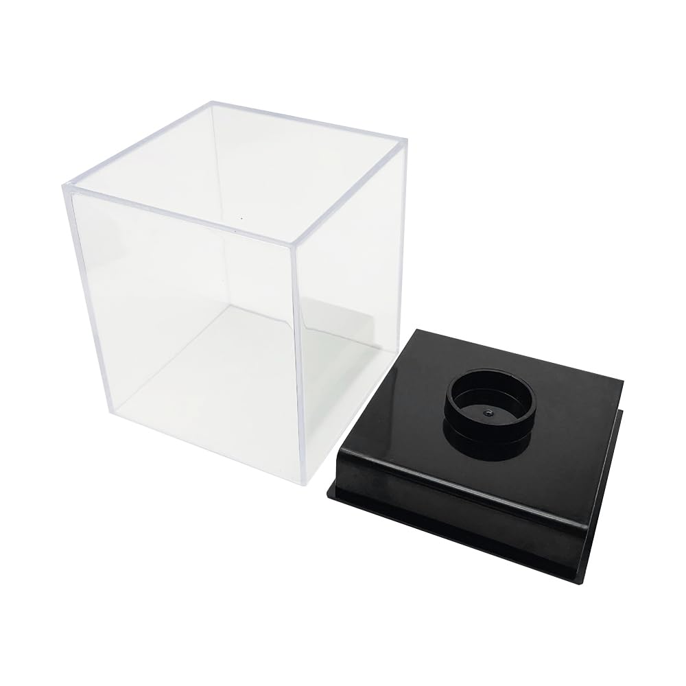 Transparent Cube Display Box, Acrylic Baseball Display Case Autographed Baseball Clear Display Case with Base for Single Baseball Golf Ball Billiard Ball