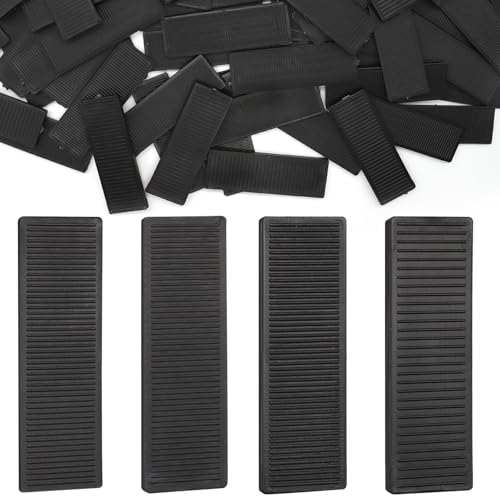 Image of 40 Pcs Solid Plastic Shims for Leveling, Flat Drywall Shims for Leveling, 3 /64, 5 /64, 1 /8, 5 /32 Inch (Black)