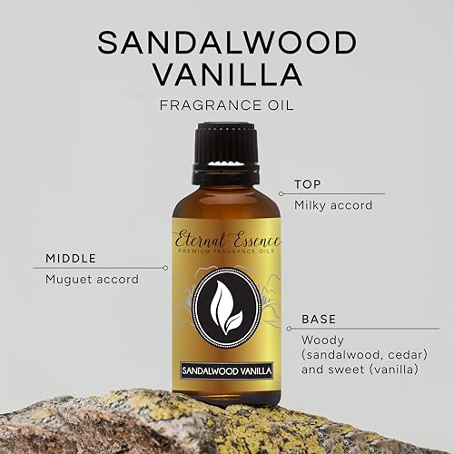 Image of Eternal Essence Oils Sandalwood Vanilla 30ml Premium Fragrance Oil - for Candle, Soap Making, Aromatherapy, Diffusers, Home Care, & Humidifiers