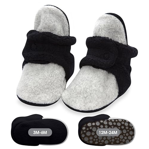 Image of Zutano Baby Boys' Cozie Fleece Baby Booties With Grippers