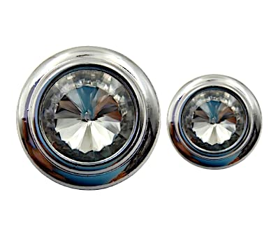 Round Shank Button with Diamond (Pack of 16) 8 Big and 8 Small Pack for Cloths Coat Blazer Suit, Sherwani and Indian Dresses Sports Coat Uniform Jacket (Silver)-image-16