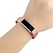 Tobfit Pack 2 Sport Bands Compatible with Fitbit Alta Bands/Alta HR/Ace, Soft TPU Replacement Wristbands with Metal Secure Buckle for Women Men (Black/Rose Gold, Small)