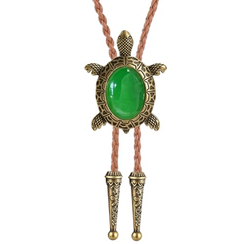 Image of GelConnie Native American Bolo Tie Rodeo Cowboy Leather Necktie Western Necklace Costume Accessories for Men,Women