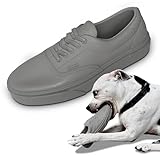 Chew Drip Shoe Dog Toy for Aggressive Chewers - Realistic Sneaker Heavy-Duty Toy for Small, Medium, Large Dogs - Tough Chew Toy - Cement Gray