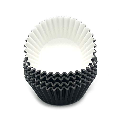 Image of Standard Black Foil Cupcake Liners Muffin Baking Cups for Party and More, 100-Count
