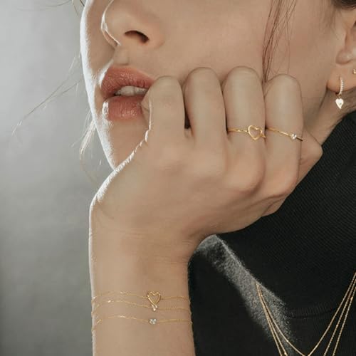 Anillo para tía en forma de corazón oro amarillo regalo de cumpleaños 2