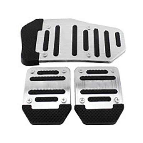 ZDETGU 3 PCS Pedales DE Pedal DE Freno para Mejora del ARRESTES Y COMOLLA EN VEHÍCULOS MANUALES (Plateado)