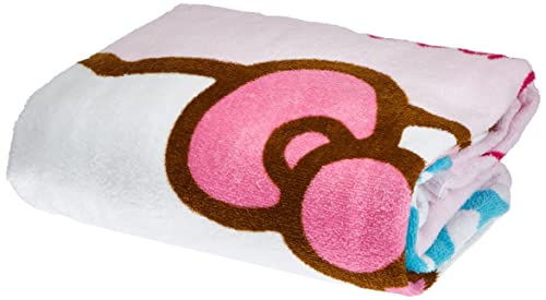 Herding Serviette de Bain en Velours Hello Kitty, 75 x 150 cm, 100% Coton/Velours