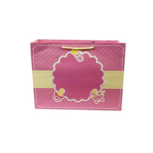 Flute Presents Beautiful Baby Shower Printed Pink Colour Eco Friendly Gift Paper Bag, Size 13inch (H) x 10inch (W) x 4inch (Side Wall), Pack of 10 (B084RPQ3CF) Amazon Price History, Amazon Price Tracker