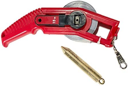 Oil Gauge Tapes Oil Tank Sounding Tape Measure Oil Tank Depth Measuring Gauging Tapes Fuel Measuring Device with Metric&Inch Stainless Steel Tape, Brass Graduated Plumb Bobs (30 M/ 98 FT)