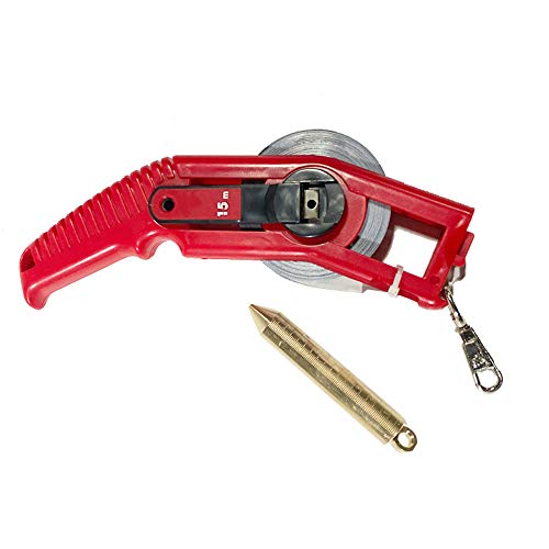 Oil Gauge Tapes Oil Tank Sounding Tape Measure Oil Tank Depth Measuring Gauging Tapes Fuel Measuring Device With Metric&Inch Stainless Steel Tape, Brass Graduated Plumb Bobs (30 M/ 98 Ft) #TOP14