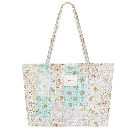 Image of Sunwel Fashion Top Zipper Floral Quilted Bag Small Tote Bag for Women