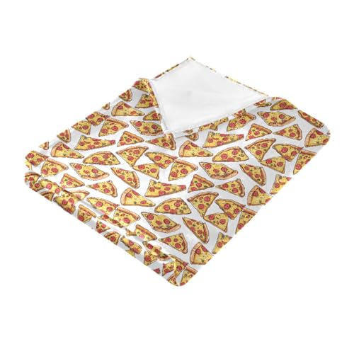 Couverture jaune pizza pour ne plus avoir froid aux pieds sur le canapé - 2