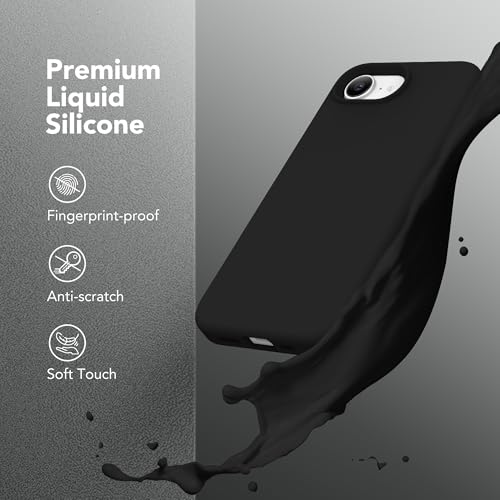 Image of Magnetic for iPhone 17e /iPhone 16e Case, Compatible with MagSafe, [Soft Anti-Scratch Microfiber Lining] Slim Silicone Shockproof Protective Phone Case for iPhone 17e /16e 6.1 inch, Black