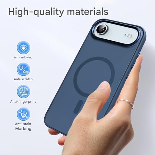 Image of VONZEE Magnetic for iPhone 17 Air Case (2025)(Compatible with MagSafe)(Military Grade Drop Protection) Matte Shockproof with Anti-Fingerprint Phone Cover, 6.6''|Blue