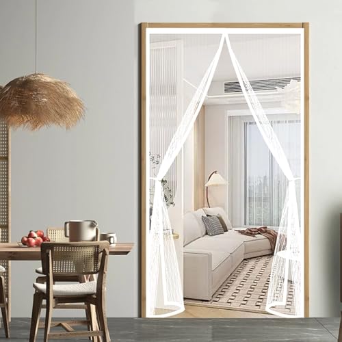 Moustiquaire de balcon 128x112 cm blanche avec fermeture automatique - 2