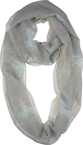 VIVIAN & VINCENT Soft Light Weight Running Horse Sheer Infinity Scarf