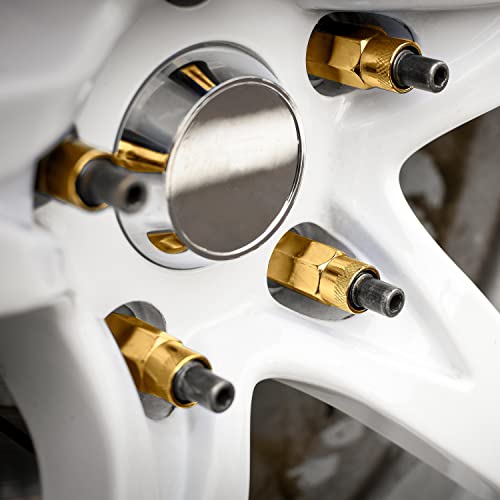 Image of Dorman 713-685K Gold Open End Knurled Wheel Nuts Compatible with Select Models, 20 Pack
