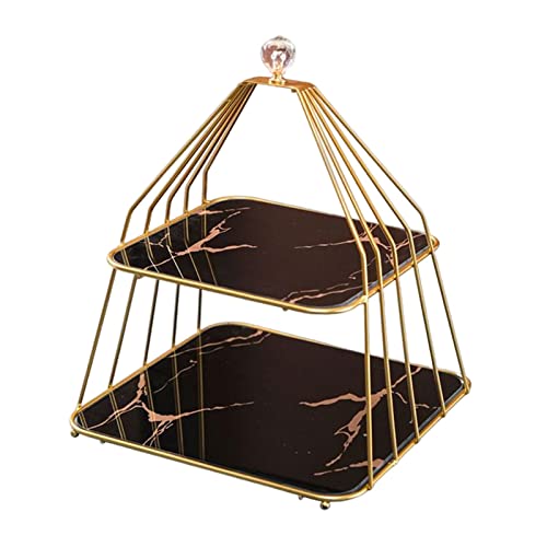 Generic Suporte para cupcake de 2 camadas, bandeja para servir, suporte para exibição de bolo, prato