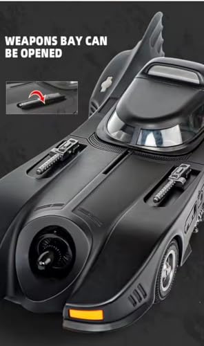Image of 1:24 Batmobi Alloy Simulation Super Openable Cockpit with Sound & Light Also Smoke & Pull Back Car Toy for Kids [Colors as Per Stock](1:24 Batmobile Car -Multicolor)
