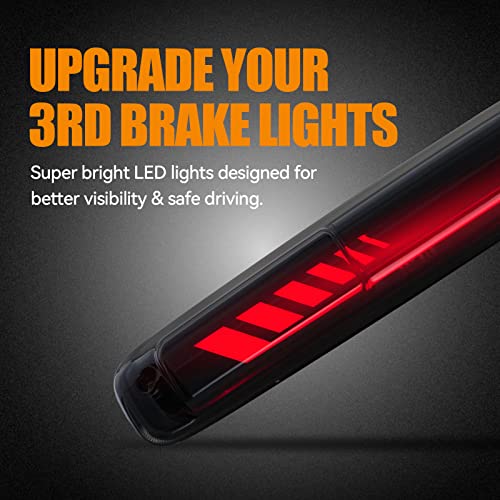 Image of Third 3rd Brake Light for 1999-2006 Chevy Silverado /GMC Sierra 1500 2500 3500HD, 2007 Silverado /Sierra Classic Model LED Time Tunnel Sequential High Mount Stop Light Rear Center Tail Lamp