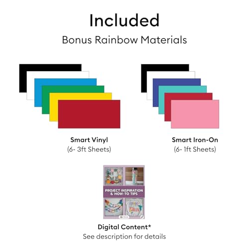 Cricut Joy 2 Rainbow Essential Bundle – Compact Smart Cutting Machine with Smart Vinyl, Smart Iron-On, Cardstock, Insert Cards & Printable Vinyl – Create Up to 75 Projects by Cricut - Image 3