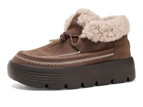 HEYDUDE Women's Austin Edge Lounge Suede Cognac 7 Medium