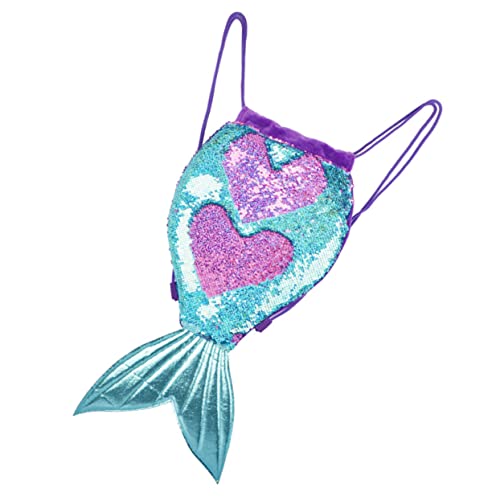 Packove Back Pack Fashion Backpack Sequin Backpack Backpack Drawstring Mermaid Gym Dance Bags Sequin Shoulder Bag Girl Mermaid Tail Bag Drawstring Bag Birthday Present Sequins Wallet #TOP9