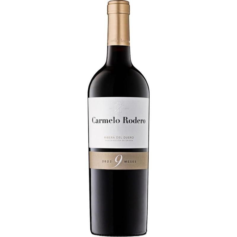 Carmelo Rodero 9 Meses, vino tinto español joven con crianza, elaborado con Tempranillo, ideal para disfrutar intensidad, frescura y equilibrio en cada copa.| 1 botella