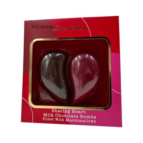 Hot Chocolate Gift Set | Hot Chocolate Bomb with Mini Mallows | Sharing Red Hearts Hot Choc Bombs | Novelty Gifts | I Love You Gifts | Anniversary | Mothers Day Gift Cover