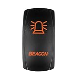 Bright Light Powersports - Laser Rocker Switch - BEACON - Universal On/Off - 12 Volt (ORANGE)