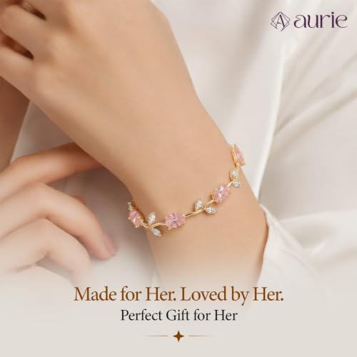 Image of Aurie Tulip Bracelet for Women & Girls | Anti Tarnish Stainless Steel Floral Bracelet |Party and Daily Wear Jewellery