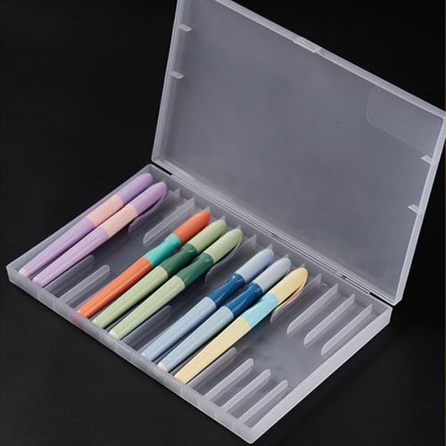 Caja transparente para pluma estilográfica con 12 ranuras, resistente al agua, para organización de escritorio y oficina de estudiantes - imagen 2