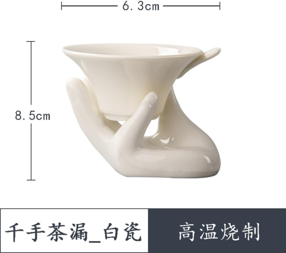 6.3cm White Porcelain Hand Tea Filter Screen Ceramic Creative Tea Filter