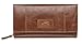 Mancini Casablanca Full Grain Leather RFID Secure Medium Clutch Wallet, Cognac