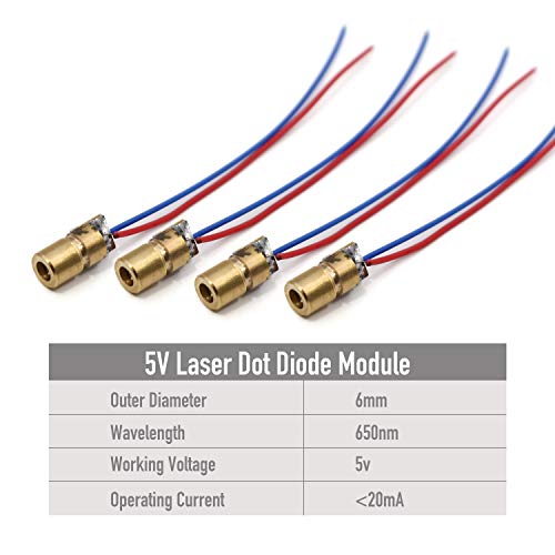 image for WOWOONE Laser Diode, 30pcs Mini Red Laser Diode Laser, 5V 650nm 5mW, R