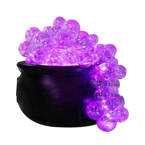 Halloween Sprudelnder Hexenkessel, Hexenkessel Mit Griff, Blubberkessel Mit Violetten Blinklichtern, Halloween Kessel Groß, Halloween-Dekoration Für Kinder Und Erwachsene